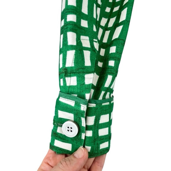 Cabi Circuit Jacket Green White Trench Coat Jacket Linen Blend Sz XS - Picture 8 of 16